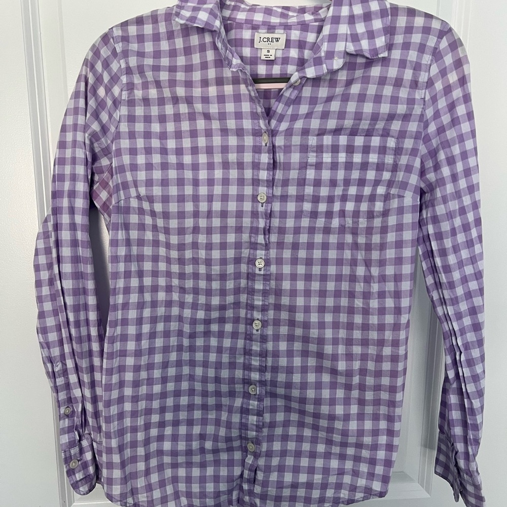 J. Crew Purple Checkered Shirt